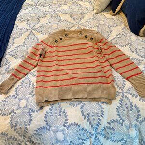 Women’s Tuckernuck Knit Boat Neck Stripped Sweater with Buttons, Size Small